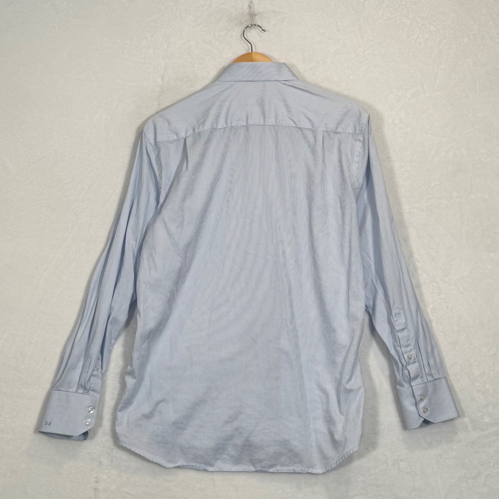 H.M. Cole Blue Striped Custom Button Down Shirt Large - Picture 5 of 8